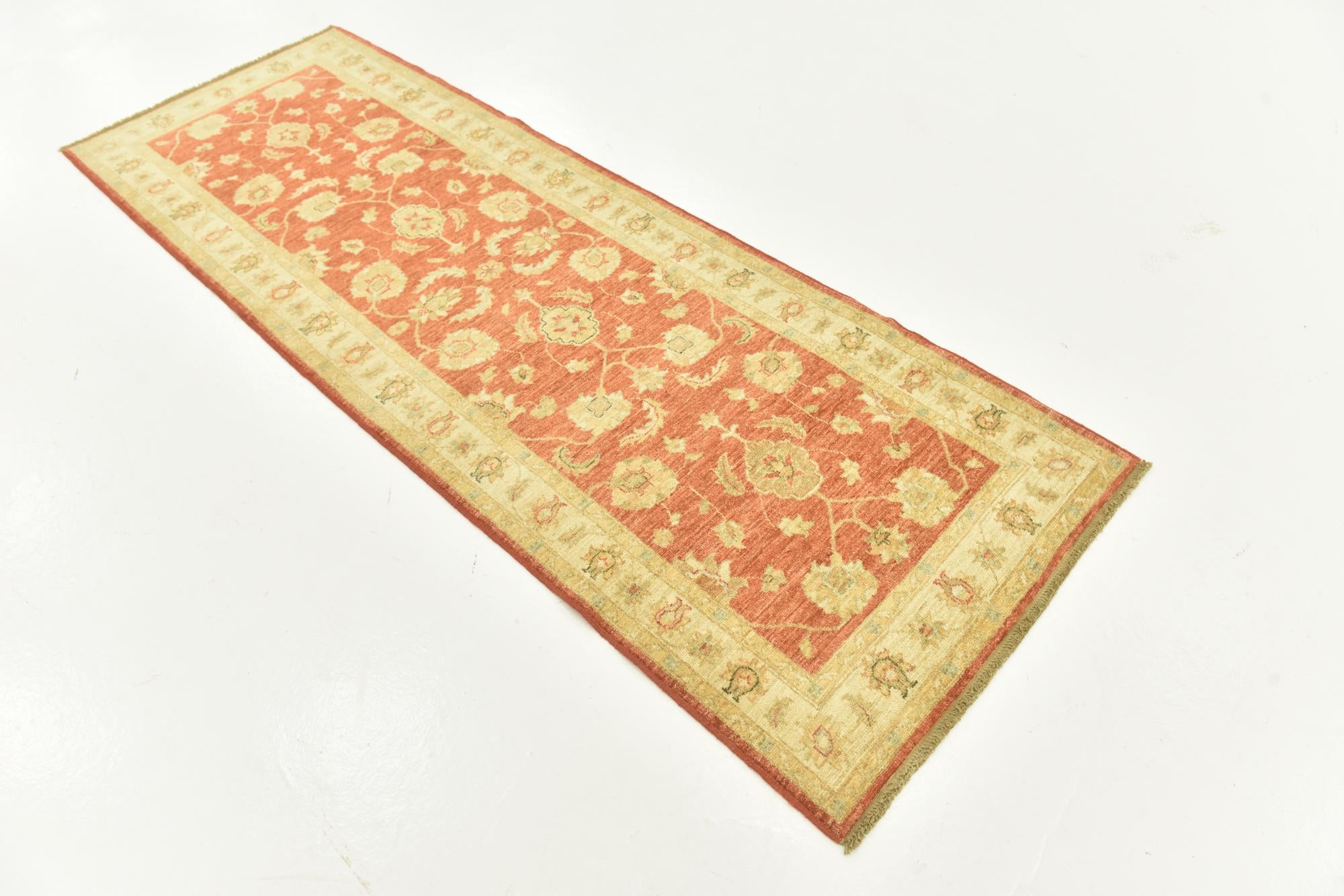 2' 9 x 8' Hand Knotted Peshawar Ziegler Runner Rug