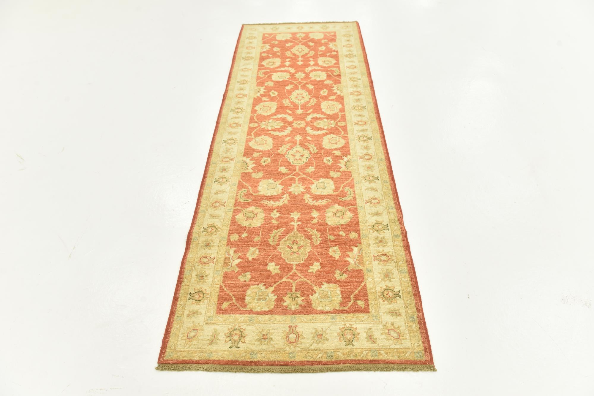 2' 9 x 8' Hand Knotted Peshawar Ziegler Runner Rug