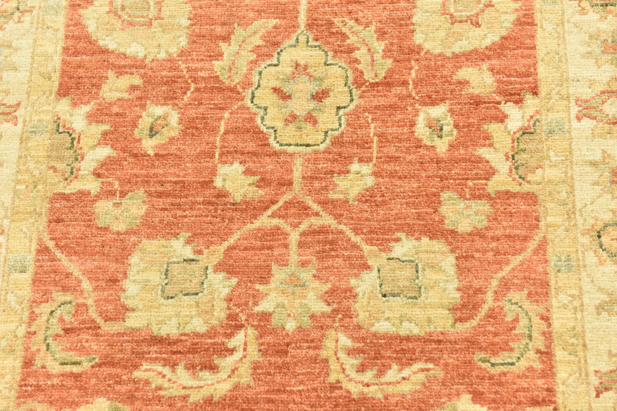 2' 9 x 8' Hand Knotted Peshawar Ziegler Runner Rug