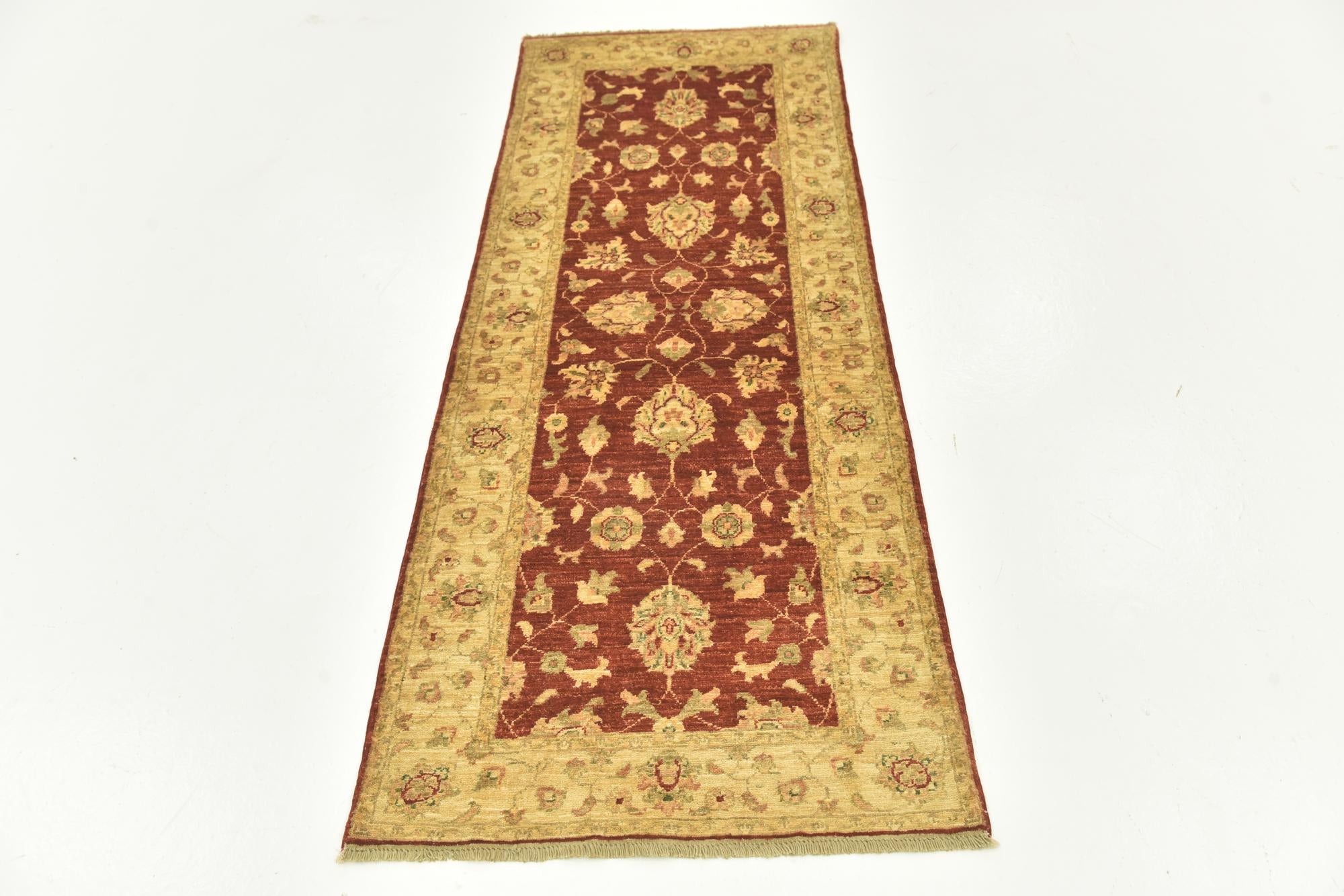 2' 6 x 6' 4 Hand Knotted Peshawar Ziegler Runner Rug