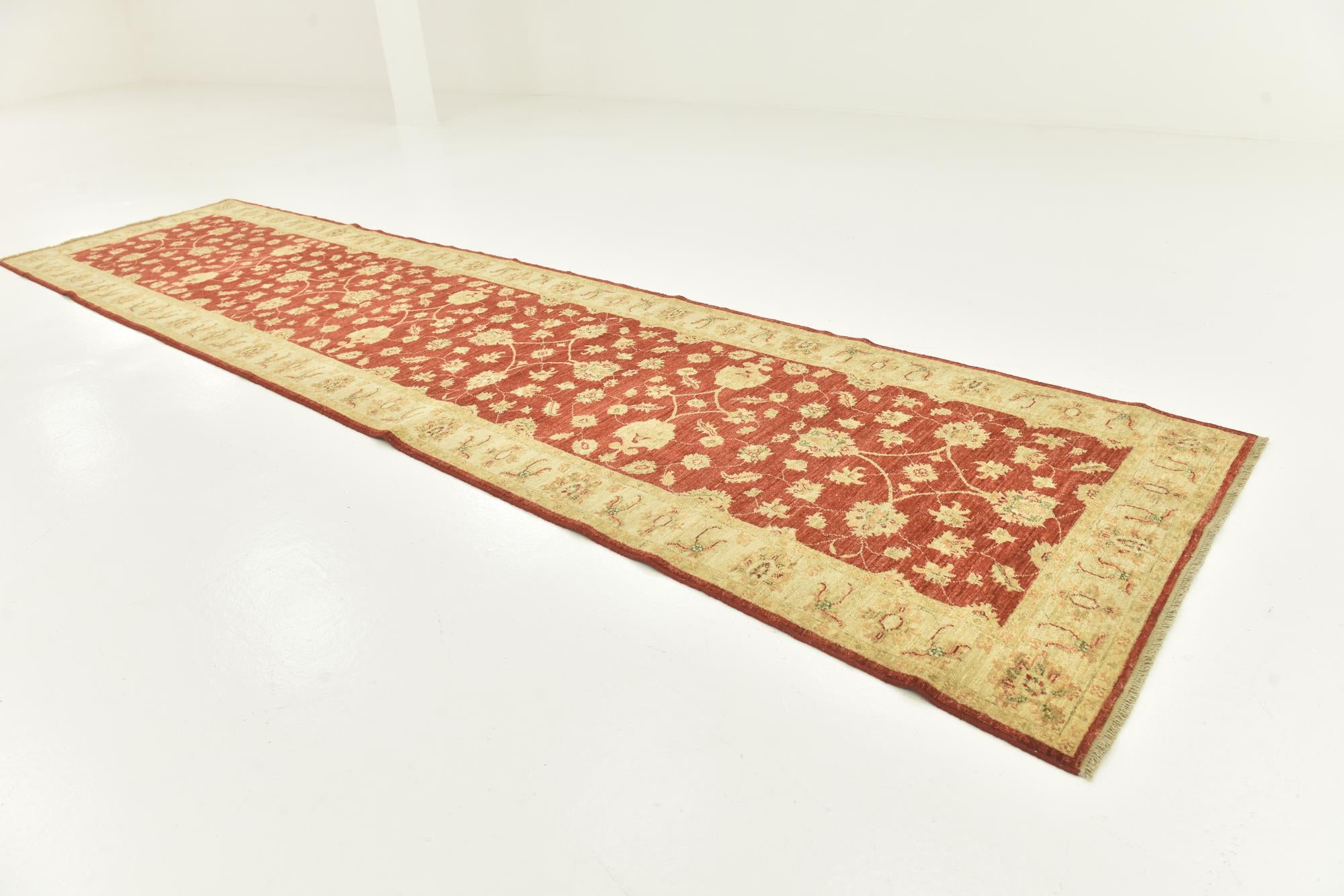 4' x 15' 10 Hand Knotted Peshawar Ziegler Wool Runner Rug
