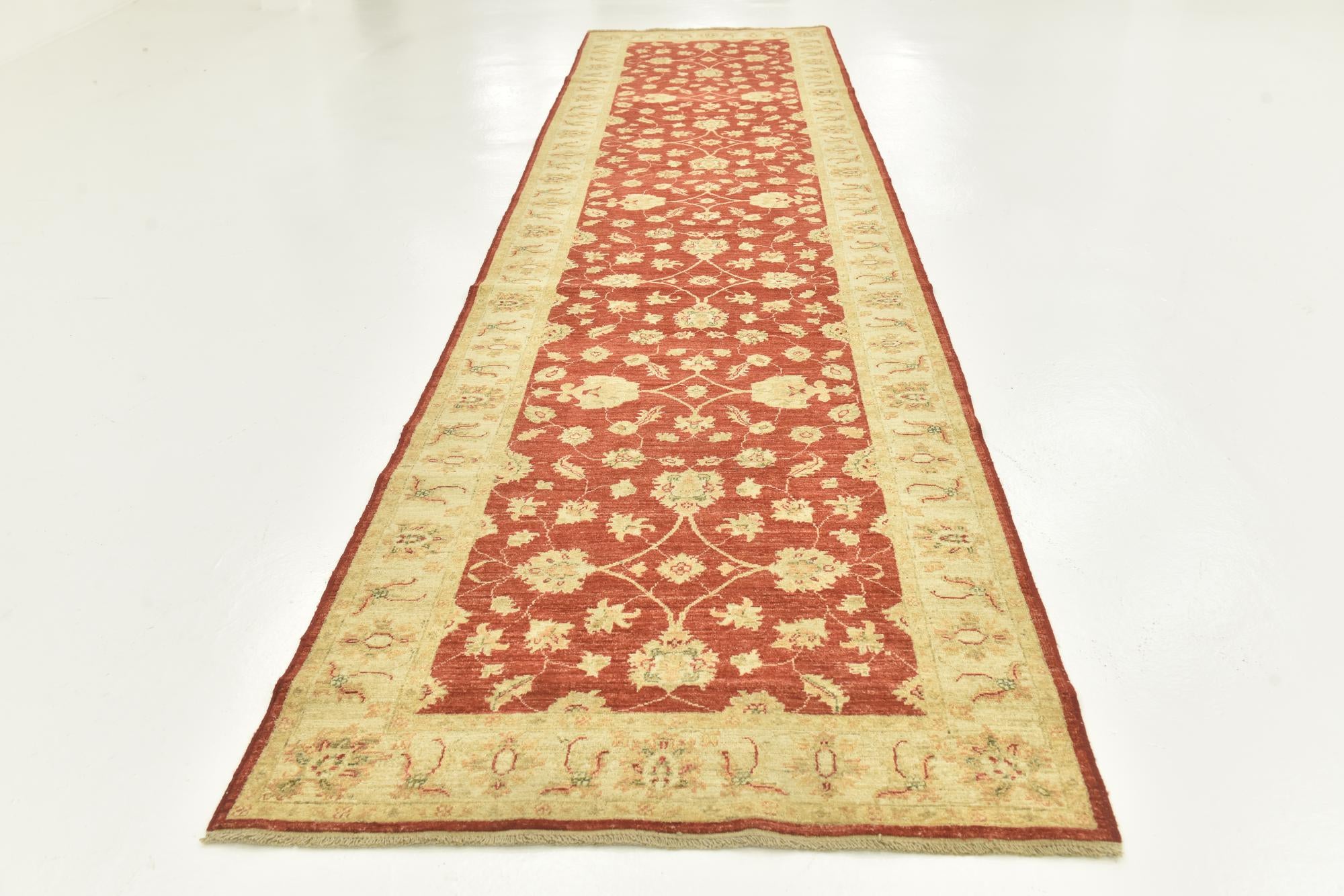 4' x 15' 10 Hand Knotted Peshawar Ziegler Wool Runner Rug