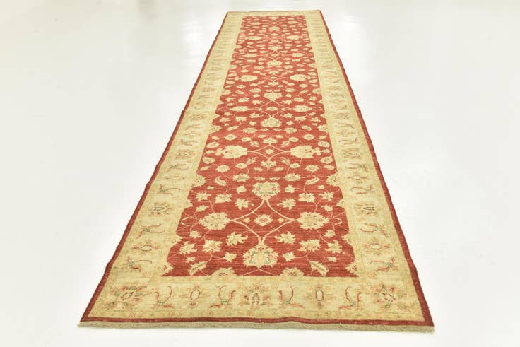 Detail image of 4' x 15' 10 Hand Knotted Peshawar Ziegler Wool Runner Rug