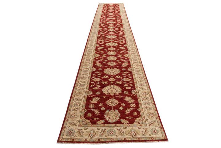 3' x 19' Hand Knotted Peshawar Ziegler Runner Rug