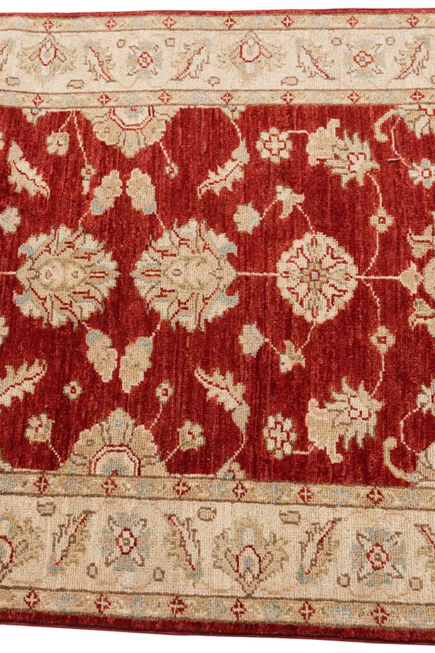Detail image of 3' x 19' Hand Knotted Peshawar Ziegler Runner Rug