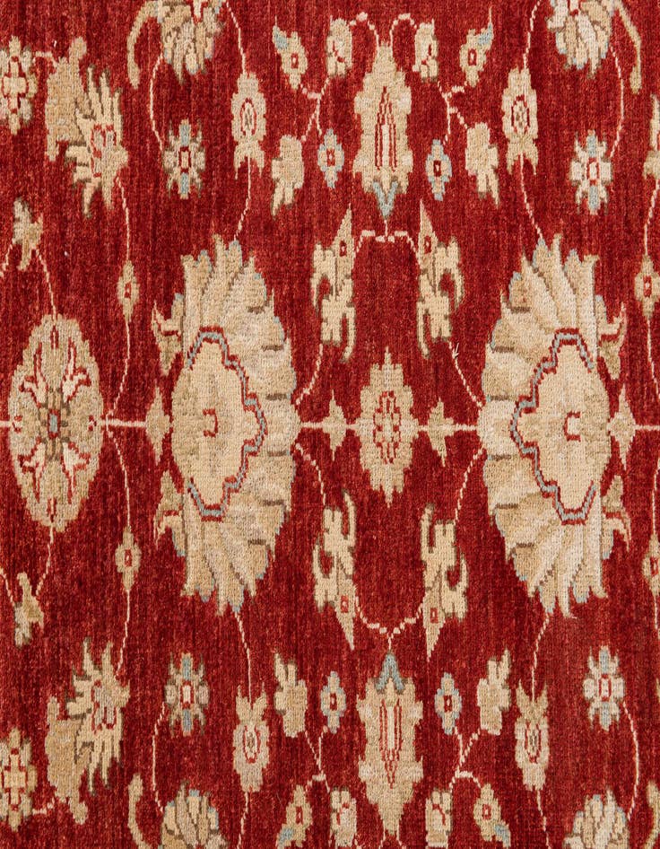 Detail image of 3' x 19' Hand Knotted Peshawar Ziegler Runner Rug