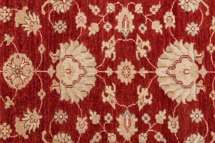 Detail image of 3' x 19' Hand Knotted Peshawar Ziegler Runner Rug