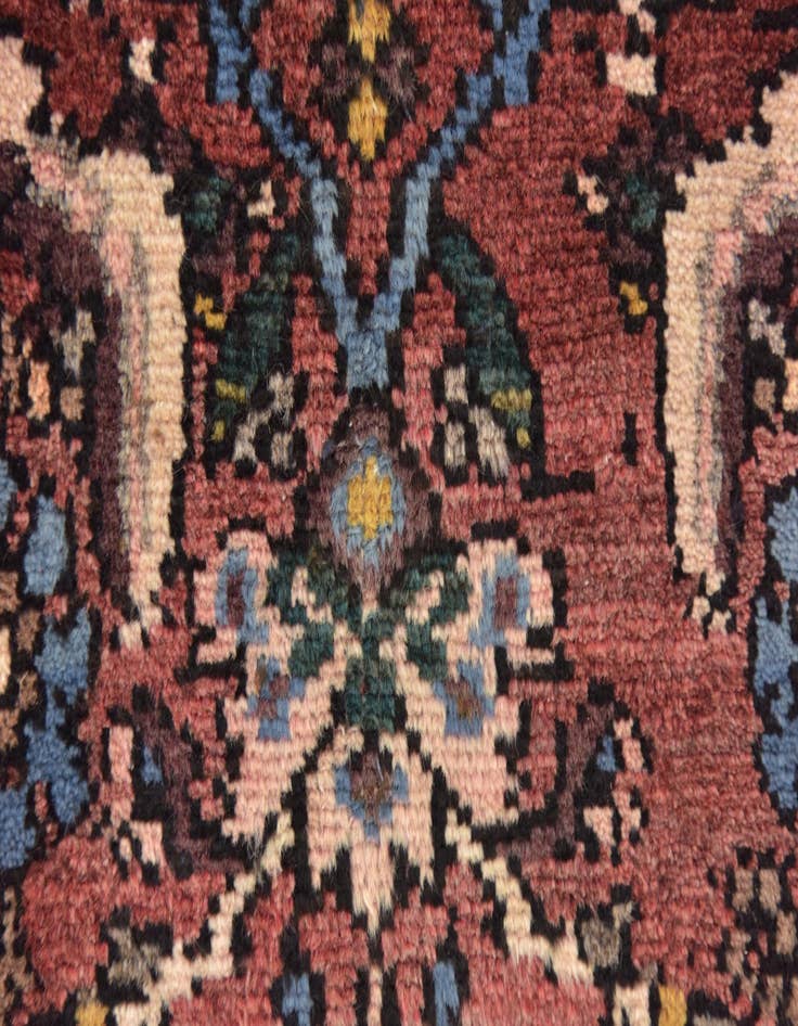Detail image of 3' 5 x 9' 5  Hand Knotted Shahsavand Persian Wool Runner Rug