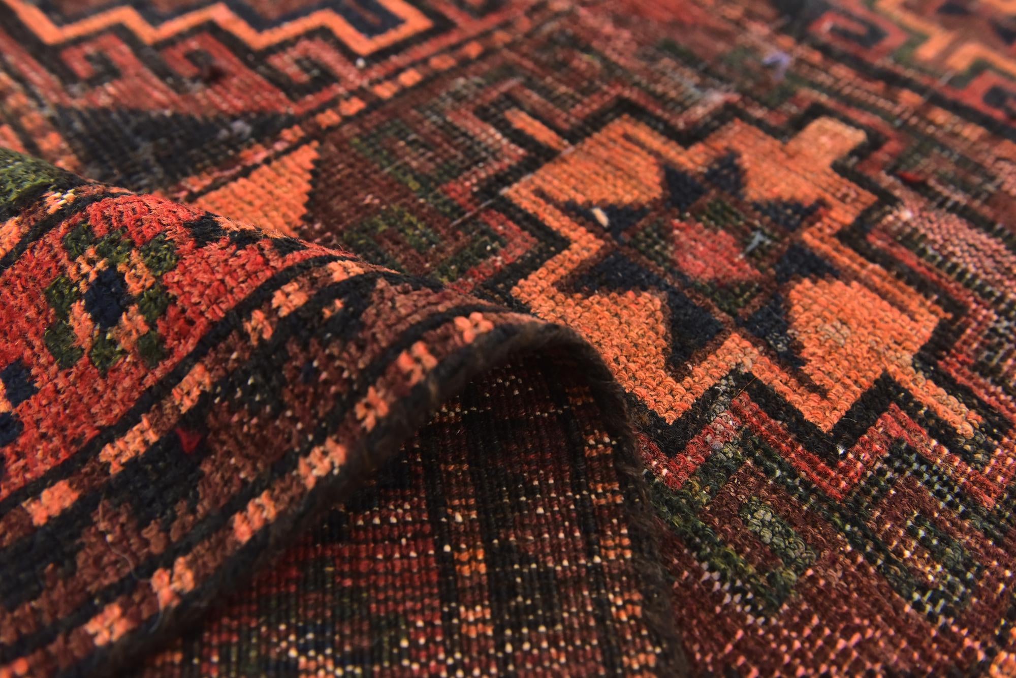 4' 9 x 9' 9 Hand Knotted Shiraz Persian Wool Runner Rug