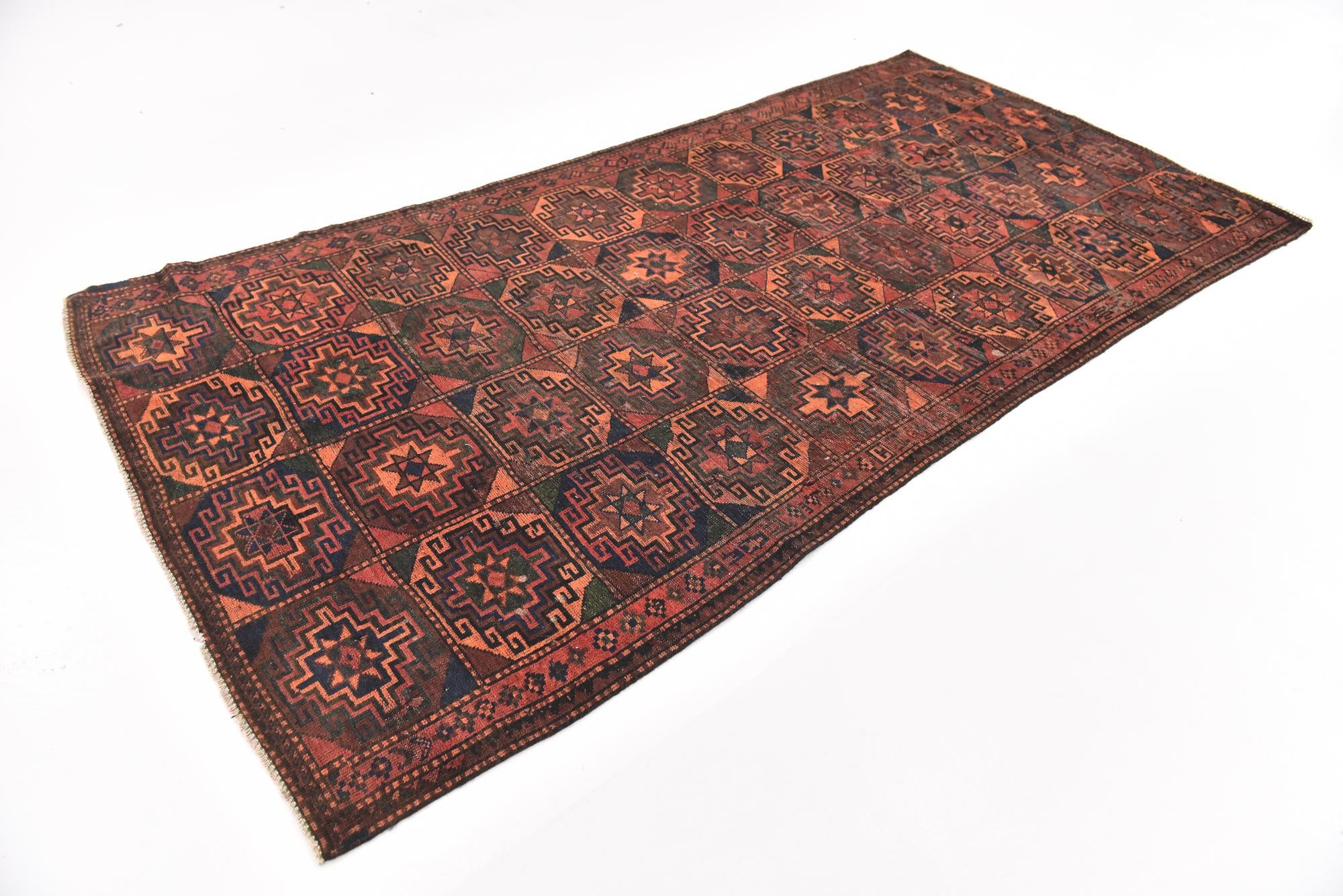 4' 9 x 9' 9 Hand Knotted Shiraz Persian Wool Runner Rug