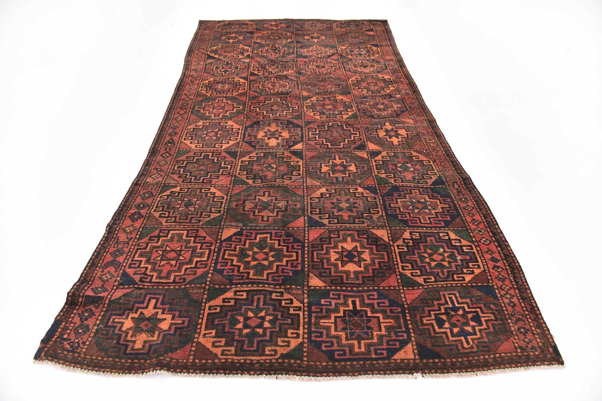 4' 9 x 9' 9 Hand Knotted Shiraz Persian Wool Runner Rug