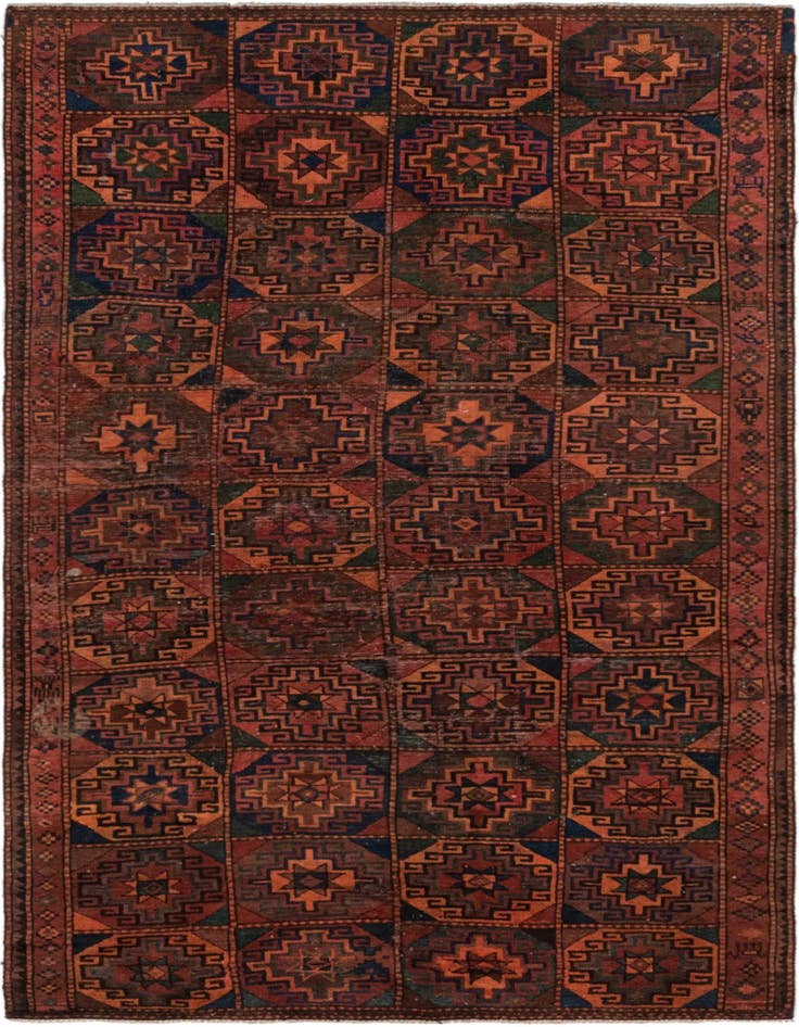 Detail image of 4' 9 x 9' 9 Hand Knotted Shiraz Persian Wool Runner Rug