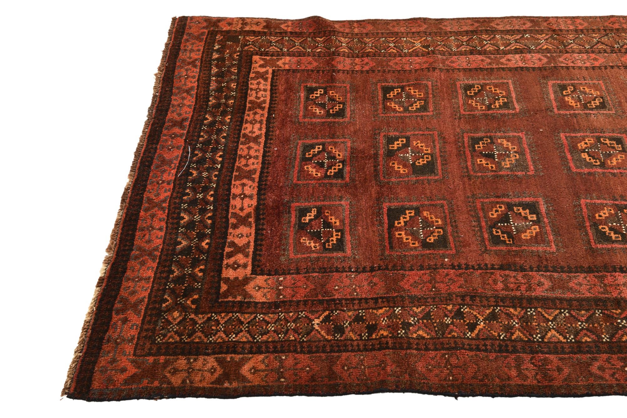 4' 2 x 11' 5 Hand Knotted Shiraz Persian Wool Runner Rug