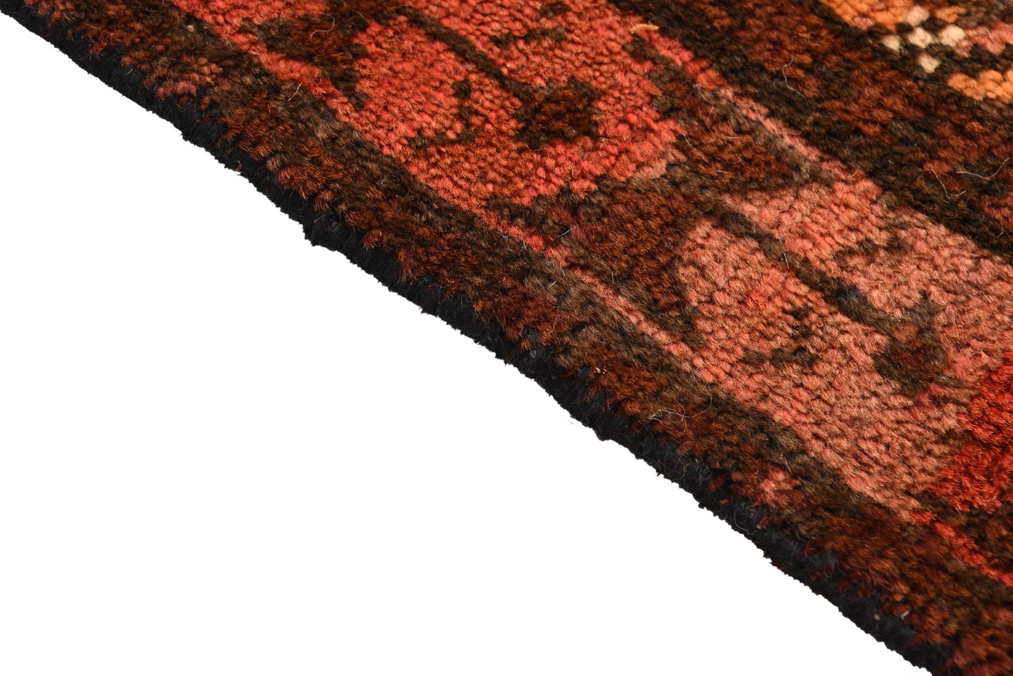 4' 2 x 11' 5 Hand Knotted Shiraz Persian Wool Runner Rug