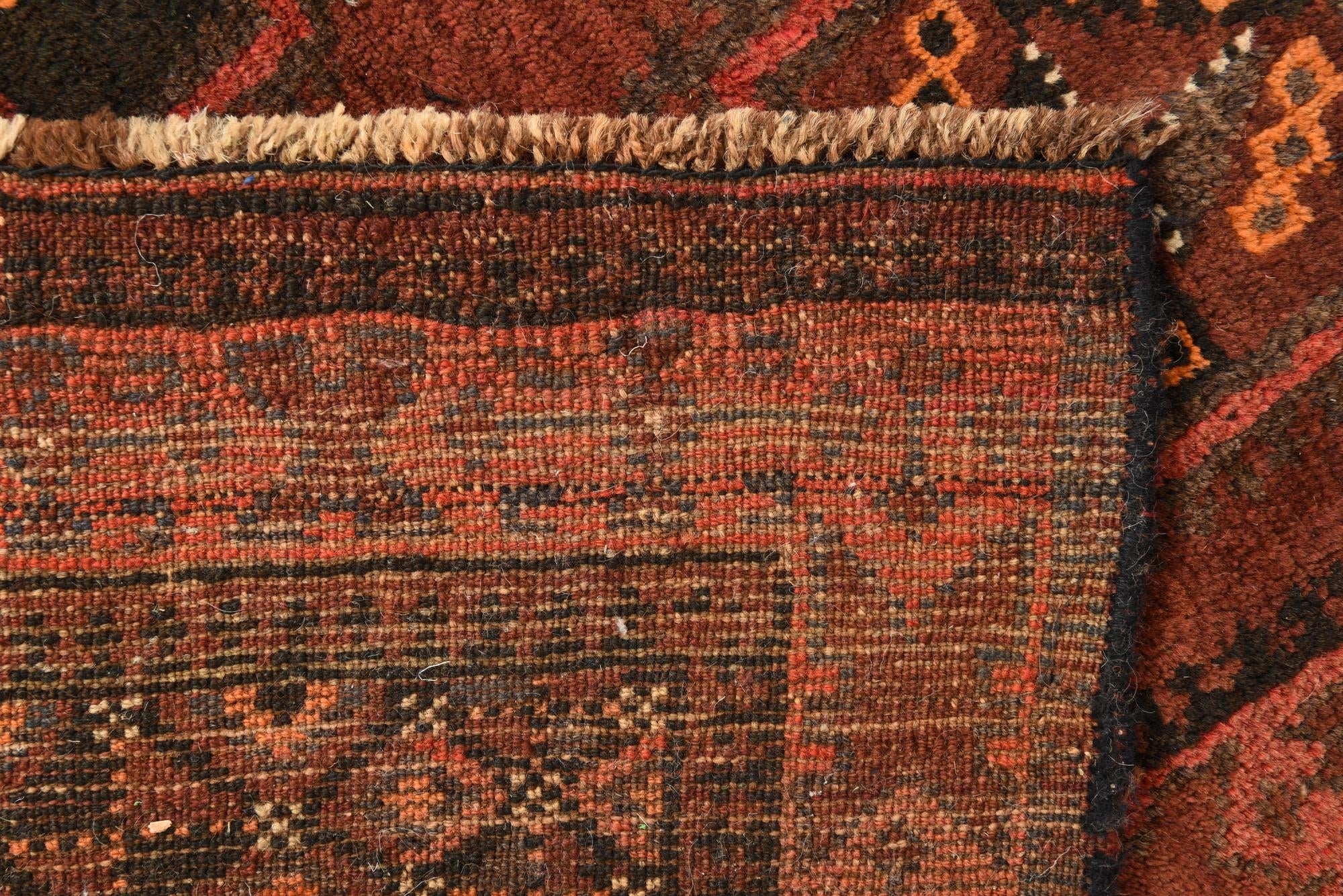 4' 2 x 11' 5 Hand Knotted Shiraz Persian Wool Runner Rug