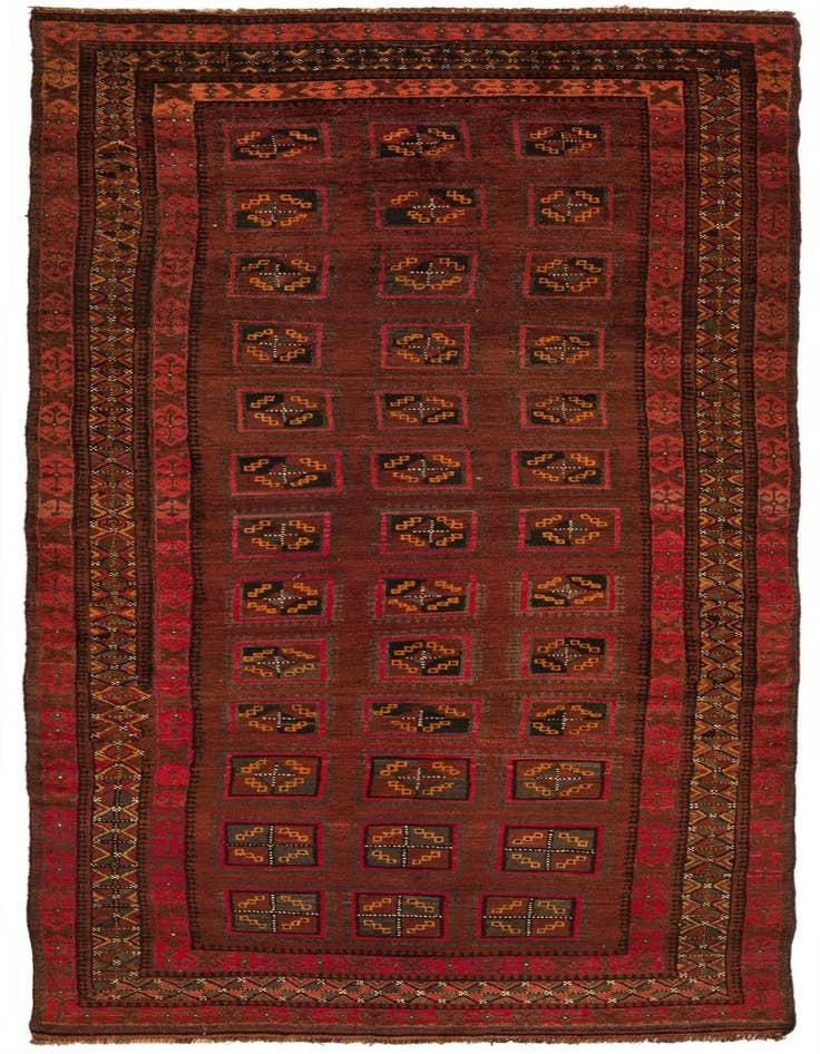Detail image of 4' 2 x 11' 5 Hand Knotted Shiraz Persian Wool Runner Rug