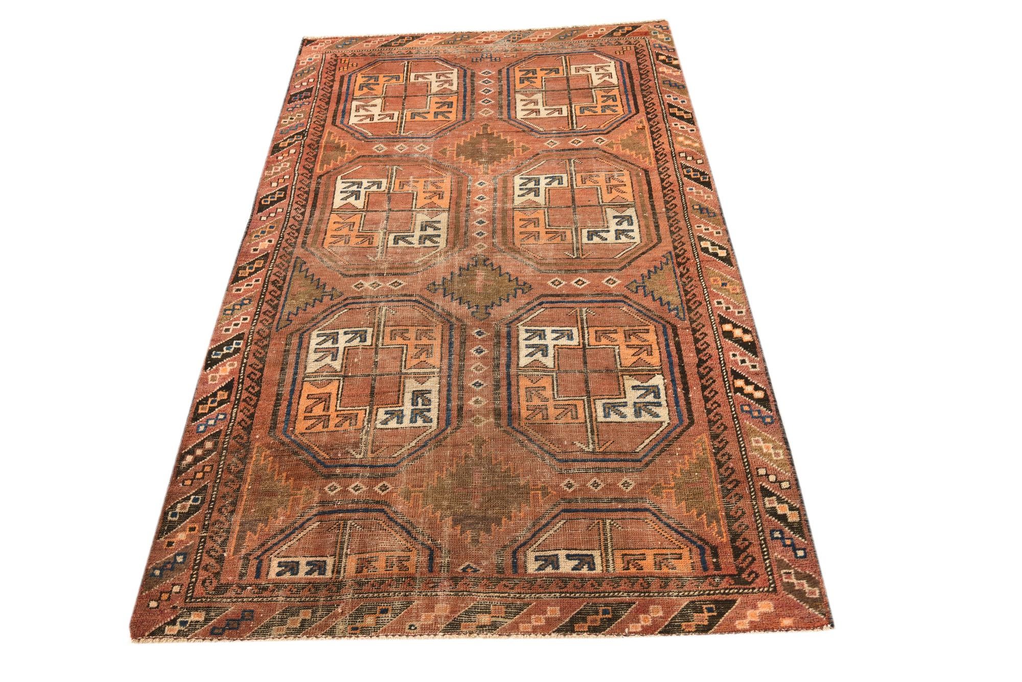3' 6 x 6' 4 Hand Knotted Shiraz Persian Wool Runner Rug