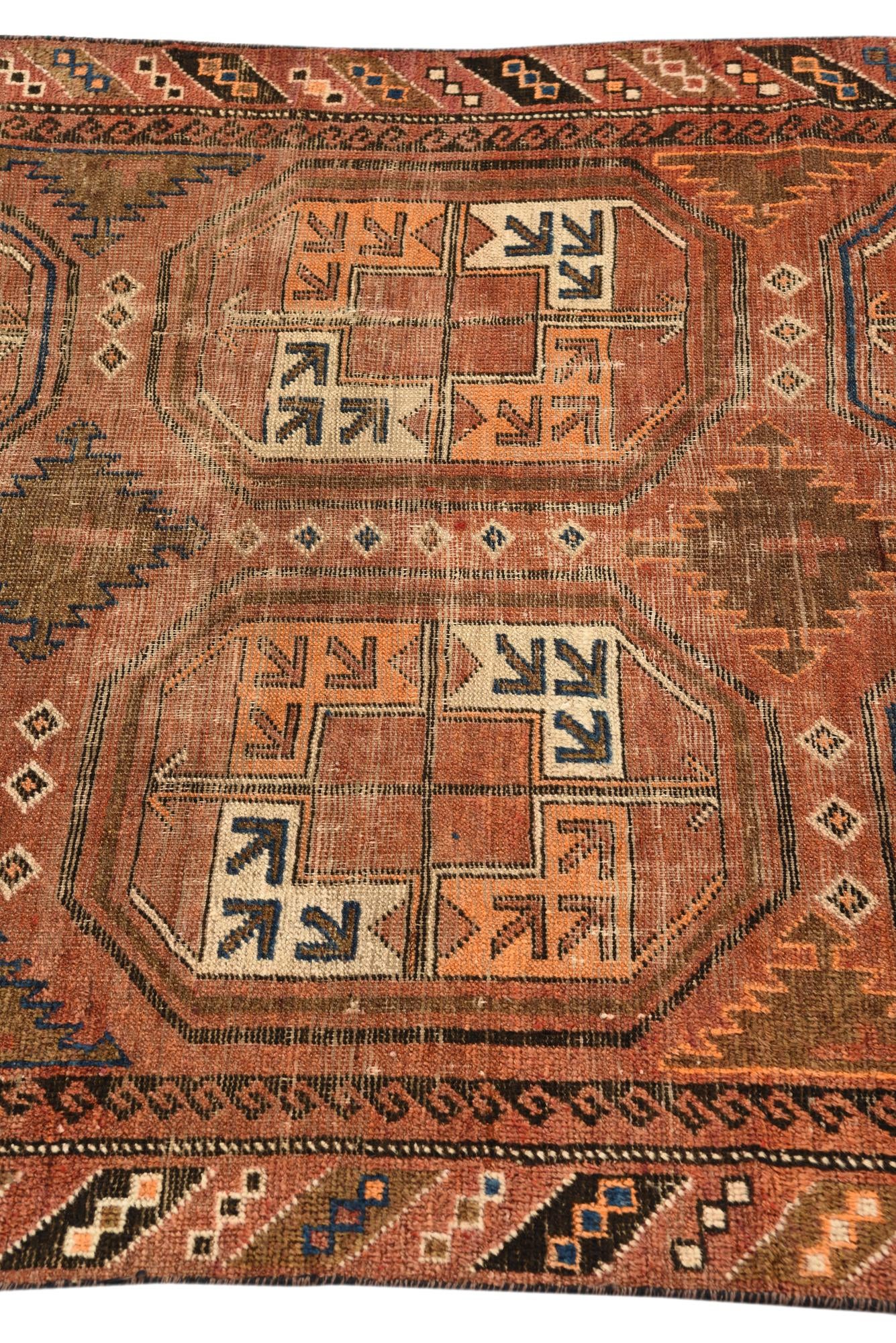 3' 6 x 6' 4 Hand Knotted Shiraz Persian Wool Runner Rug