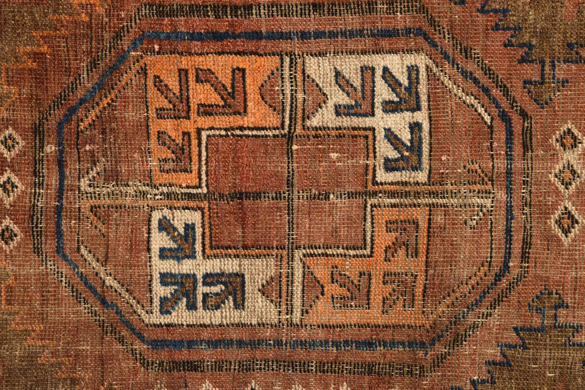 3' 6 x 6' 4 Hand Knotted Shiraz Persian Wool Runner Rug