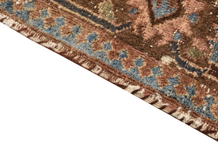 Detail image of 4' 2 x 10' Hand Knotted Torkaman Persian Wool Runner Rug