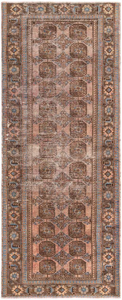 4' 2 x 10' Hand Knotted Torkaman Persian Wool Runner Rug