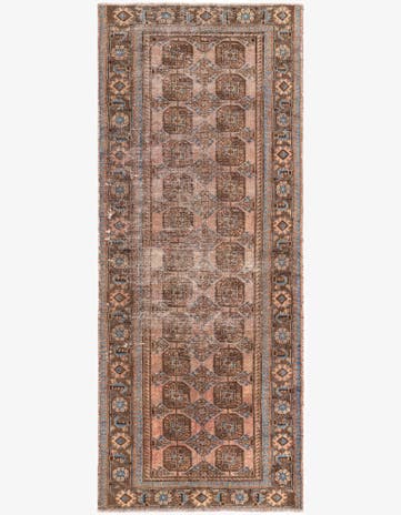 4' 2 x 10' Hand Knotted Torkaman Persian Wool Runner Rug