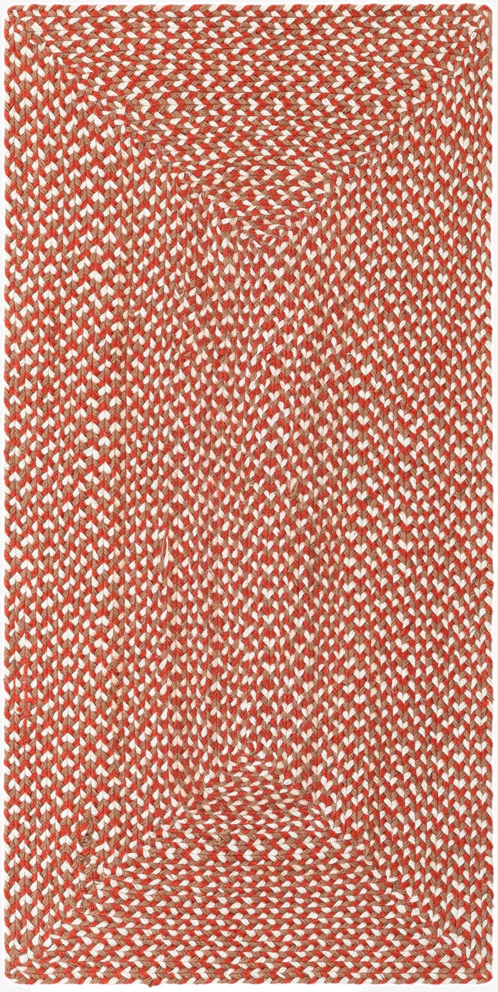 2' x 4' 1  Hand Tweed Braided Jute Runner Rug