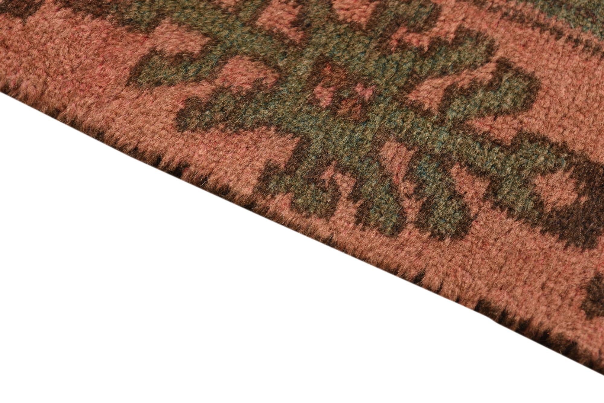 4' 5 x 9' 3 Hand Knotted Ultra Vintage Persian Wool Runner Rug