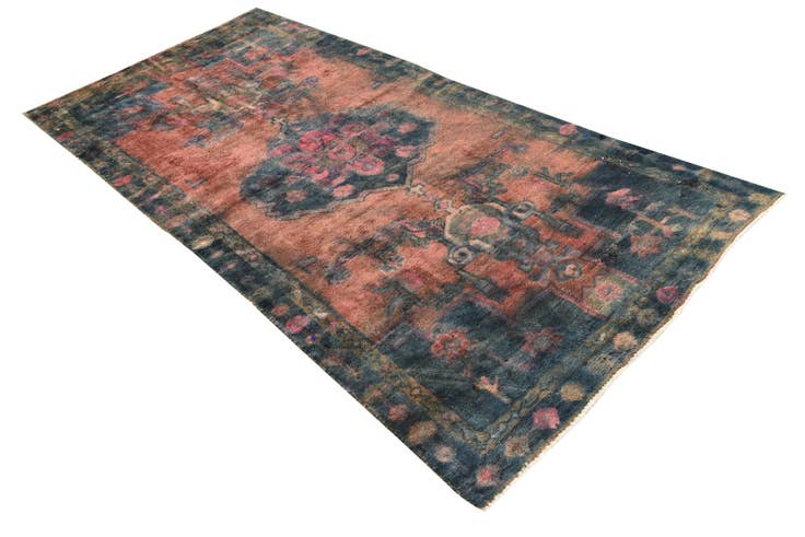 Detail image of 4' x 8' 7 Hand Knotted Ultra Vintage Persian Wool Runner Rug