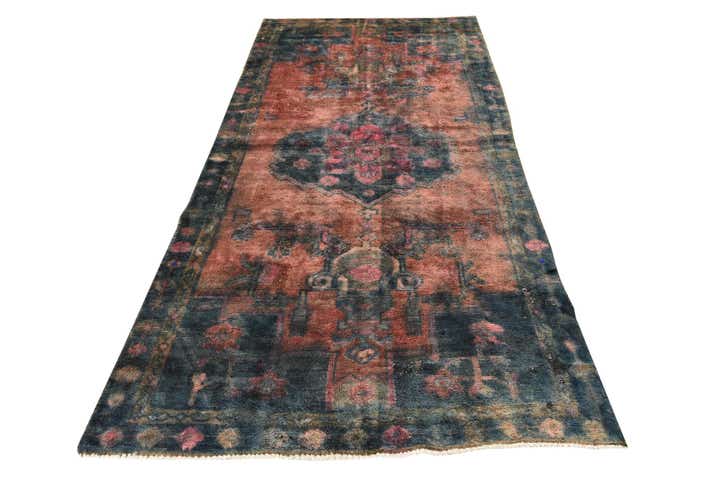 4' x 8' 7 Hand Knotted Ultra Vintage Persian Wool Runner Rug