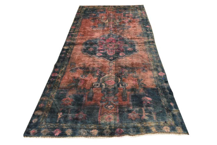 Detail image of 4' x 8' 7 Hand Knotted Ultra Vintage Persian Wool Runner Rug