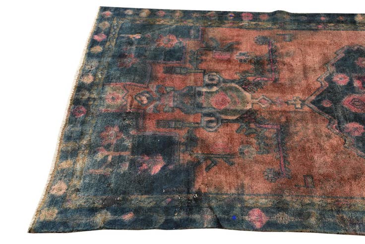 Detail image of 4' x 8' 7 Hand Knotted Ultra Vintage Persian Wool Runner Rug
