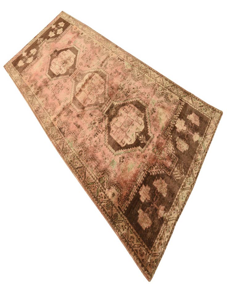 Detail image of 4' 1 x 10'  Hand Knotted Ultra Vintage Persian Wool Runner Rug