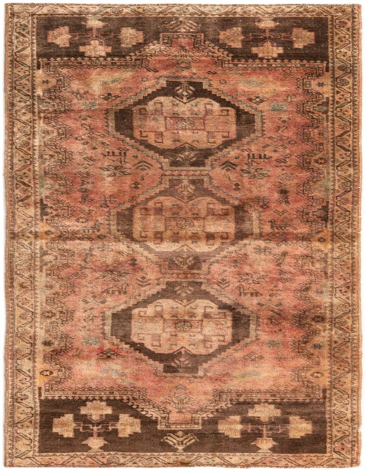 Detail image of 4' 1 x 10' Hand Knotted Ultra Vintage Persian Wool Runner Rug