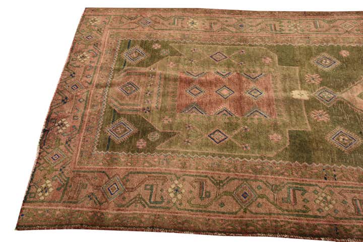 4' 3 x 10' Hand Knotted Ultra Vintage Persian Wool Runner Rug