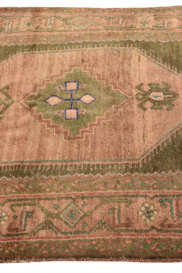 Detail image of 4' 3 x 10' Hand Knotted Ultra Vintage Persian Wool Runner Rug