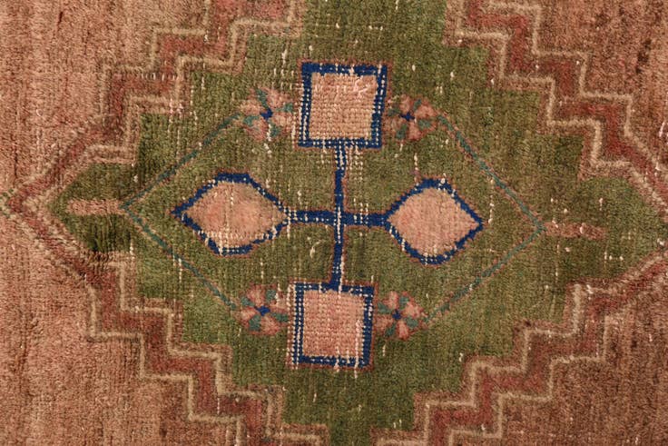 Detail image of 4' 3 x 10' Hand Knotted Ultra Vintage Persian Wool Runner Rug