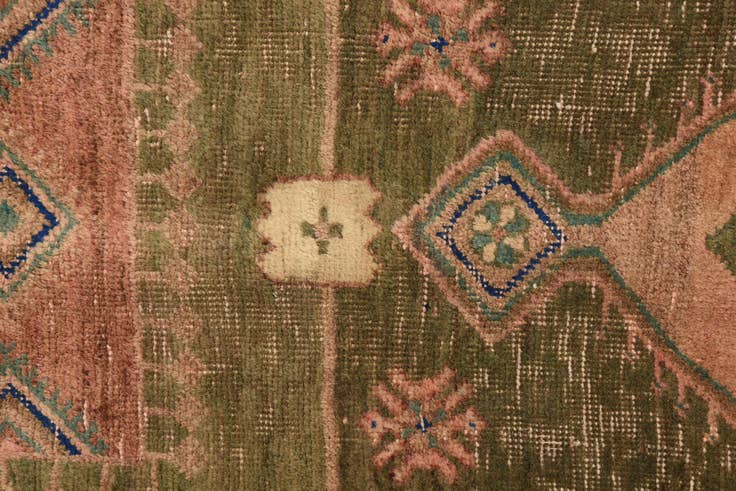 Detail image of 4' 3 x 10' Hand Knotted Ultra Vintage Persian Wool Runner Rug