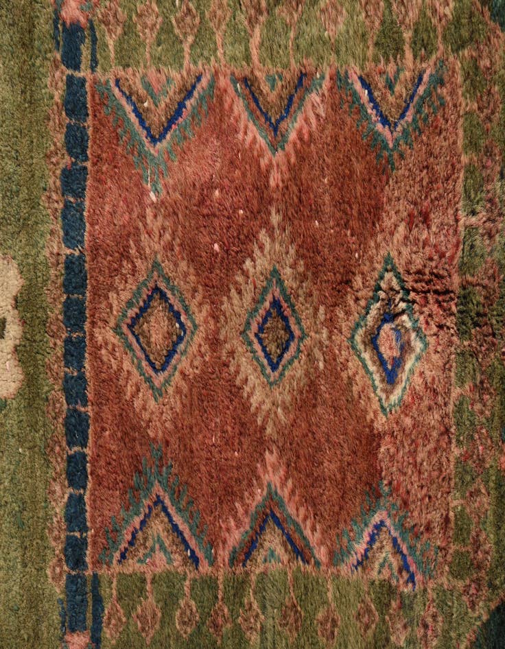 Detail image of 4' 3 x 10'  Hand Knotted Ultra Vintage Persian Wool Runner Rug
