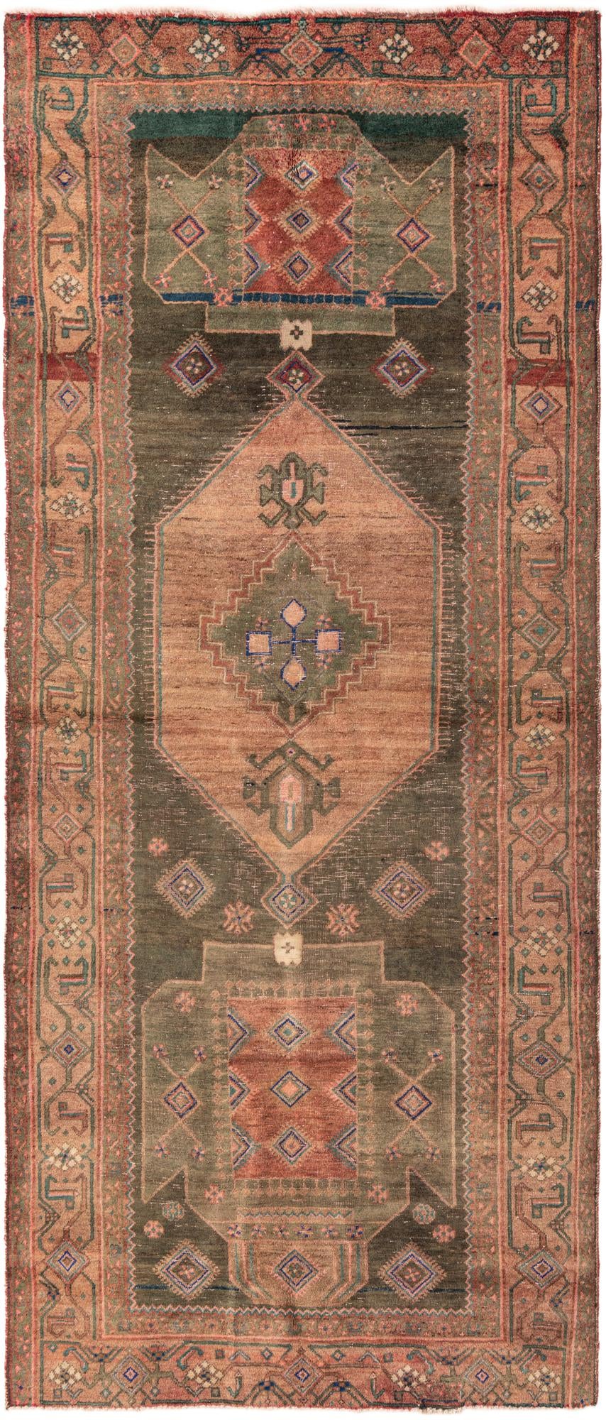 4' 3 x 10' Hand Knotted Ultra Vintage Persian Wool Runner Rug