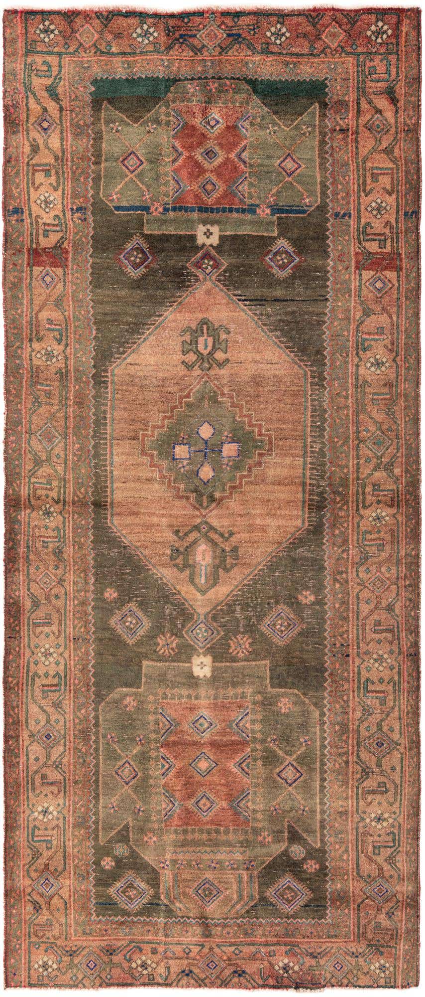 4' 3 x 10' Hand Knotted Ultra Vintage Persian Wool Runner Rug