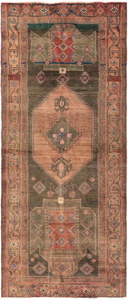 4' 3 x 10' Hand Knotted Ultra Vintage Persian Wool Runner Rug
