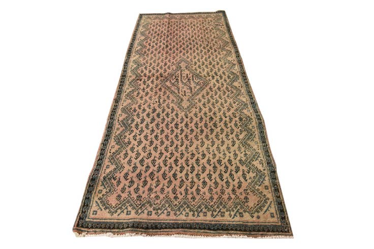 Detail image of 3' 2 x 8' 8 Hand Knotted Ultra Vintage Persian Wool Runner Rug