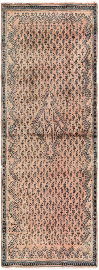 Detail image of 3' 2 x 8' 8 Hand Knotted Ultra Vintage Persian Wool Runner Rug