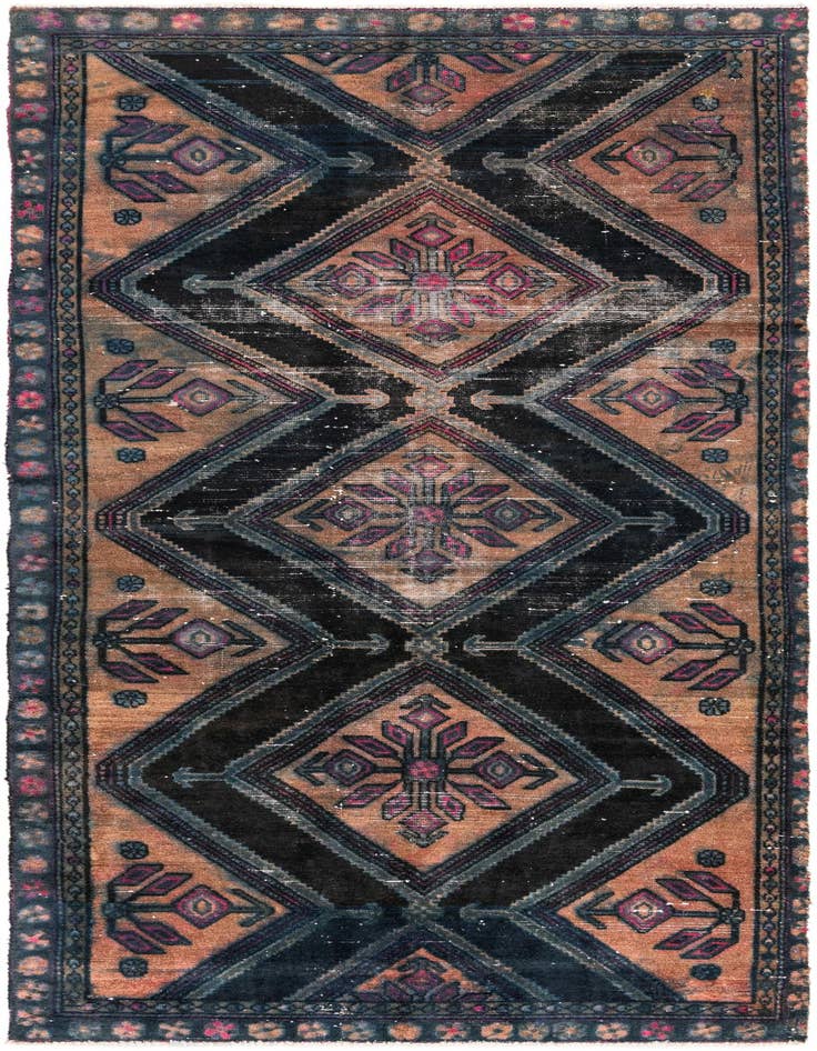 Detail image of 4' 7 x 10' 4 Hand Knotted Ultra Vintage Persian Wool Runner Rug