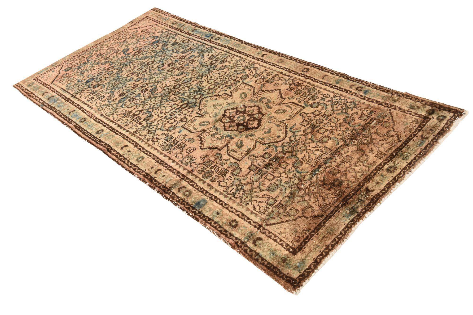 3' 10 x 7' 10 Hand Knotted Ultra Vintage Persian Wool Runner Rug