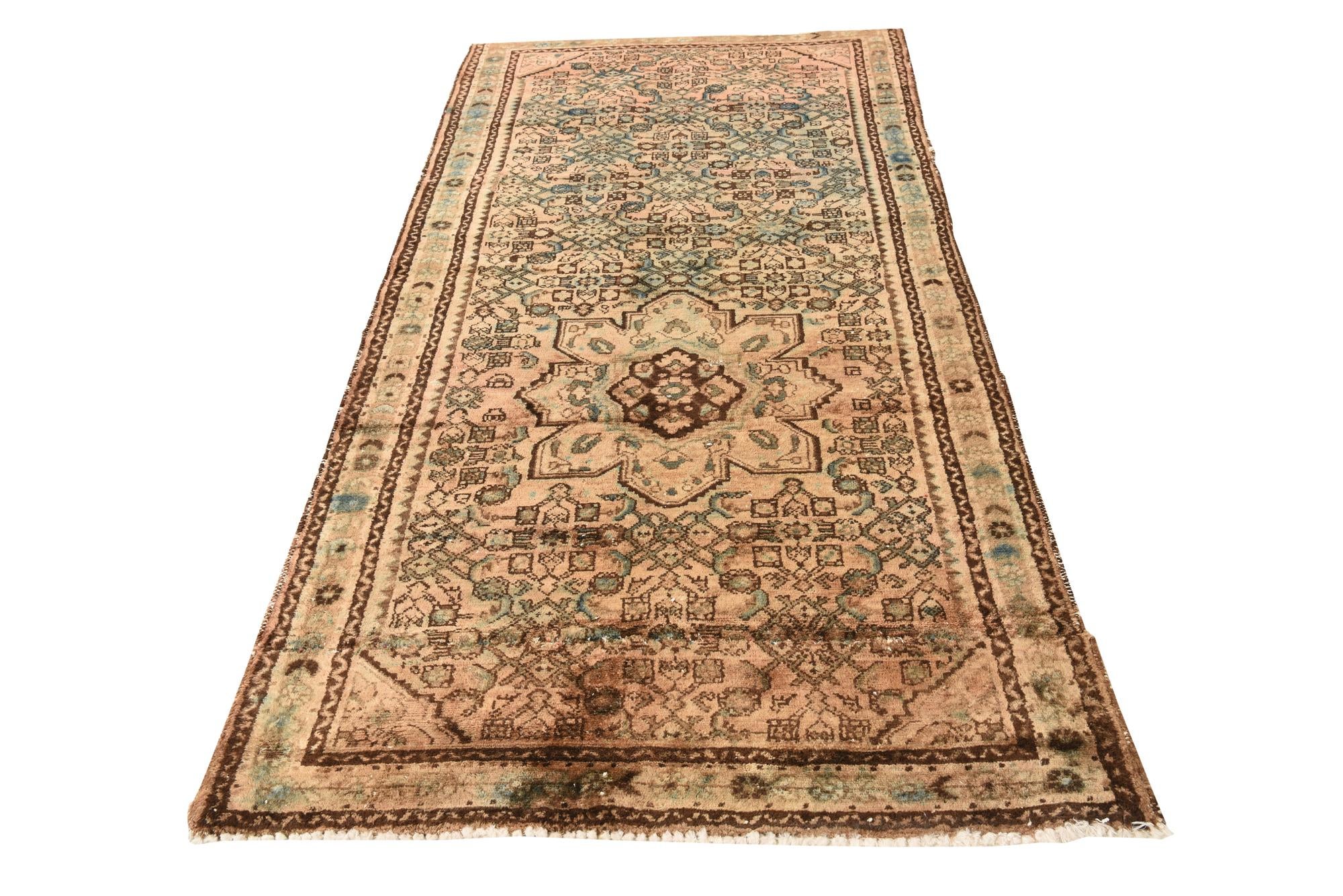 3' 10 x 7' 10 Hand Knotted Ultra Vintage Persian Wool Runner Rug