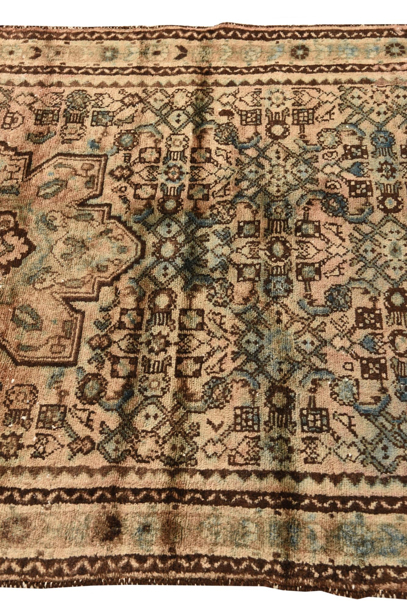 3' 10 x 7' 10 Hand Knotted Ultra Vintage Persian Wool Runner Rug