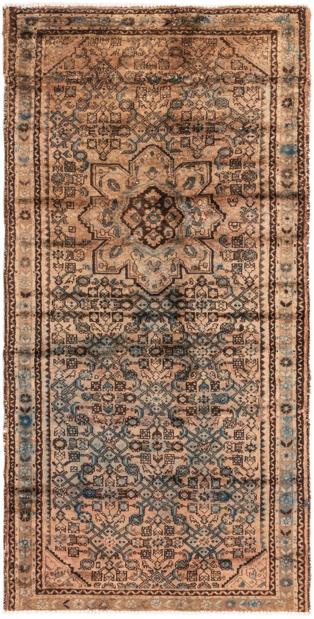 3' 10 x 7' 10 Hand Knotted Ultra Vintage Persian Wool Runner Rug