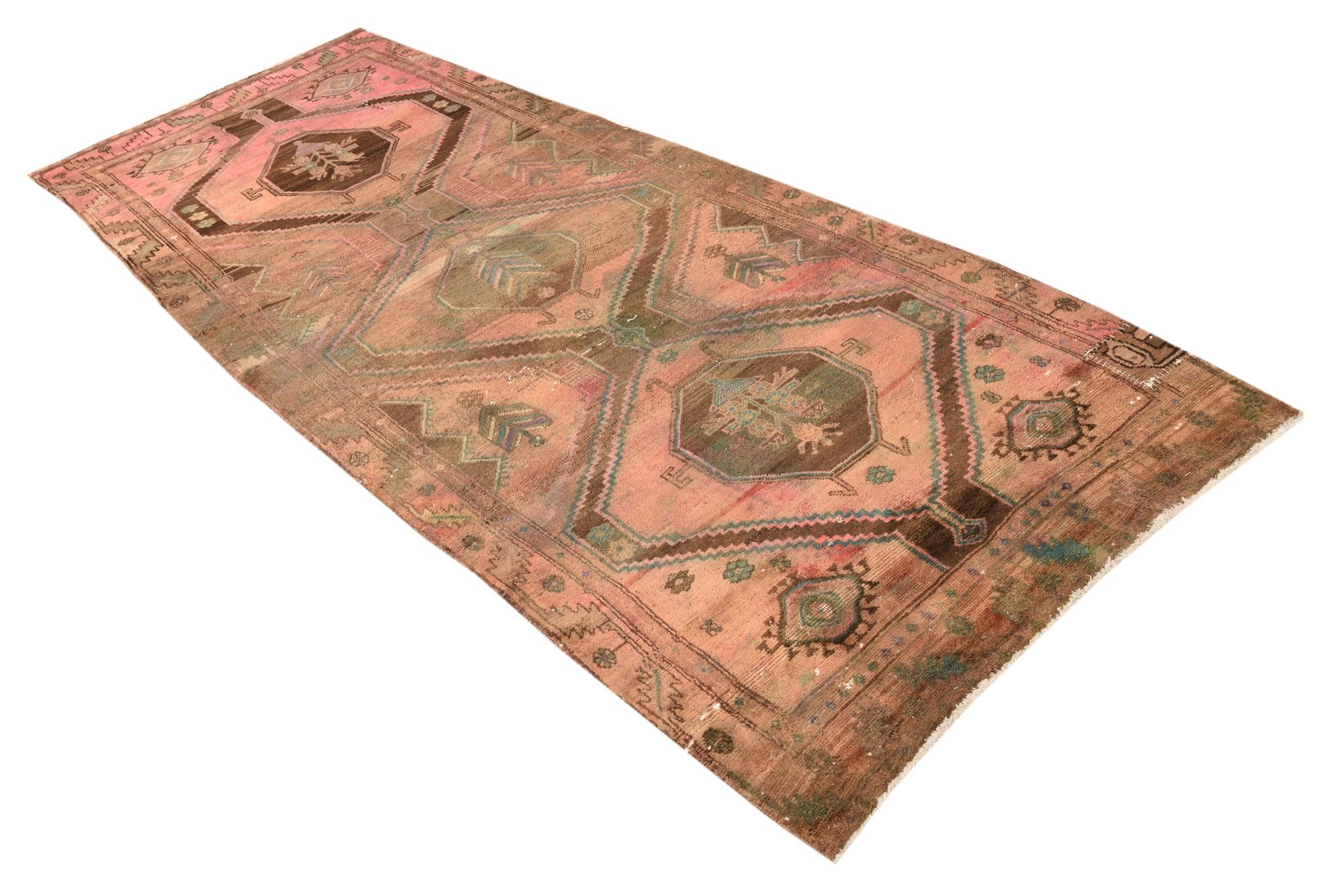 4' x 10' 1 Hand Knotted Ultra Vintage Persian Wool Runner Rug